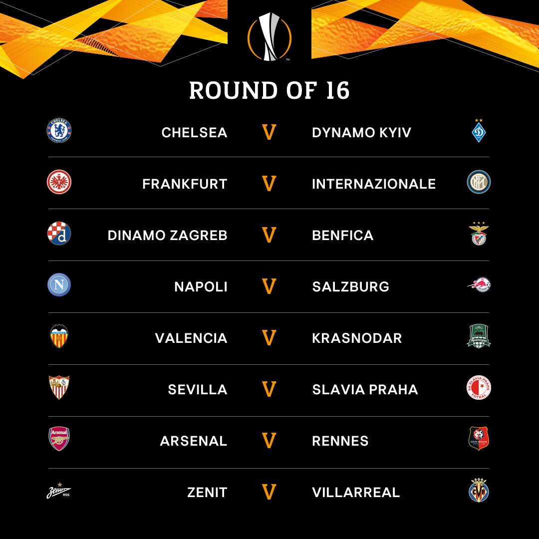 Lịch thi đấu vòng 1/8 Europa League: Chelsea vs Dynamo Kiev