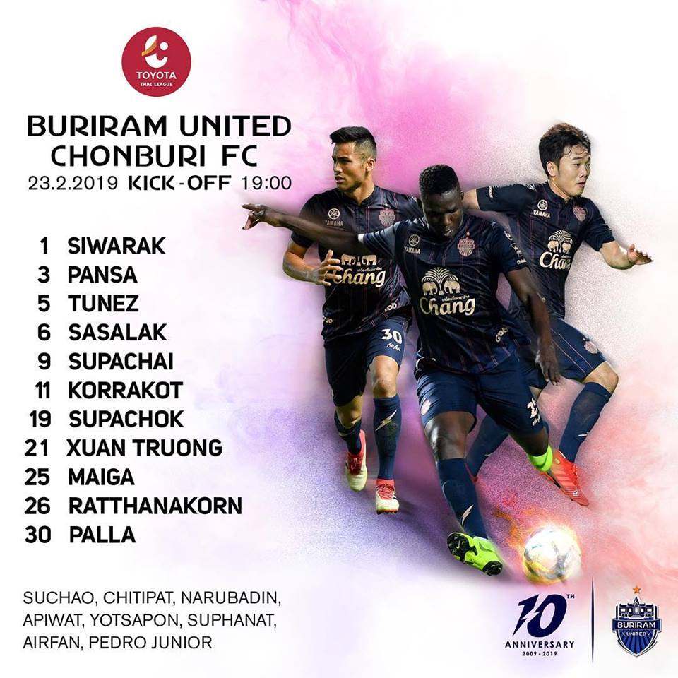 Đội hình ra sân Buriram United vs Chonburi: Xuân Trường đá chính