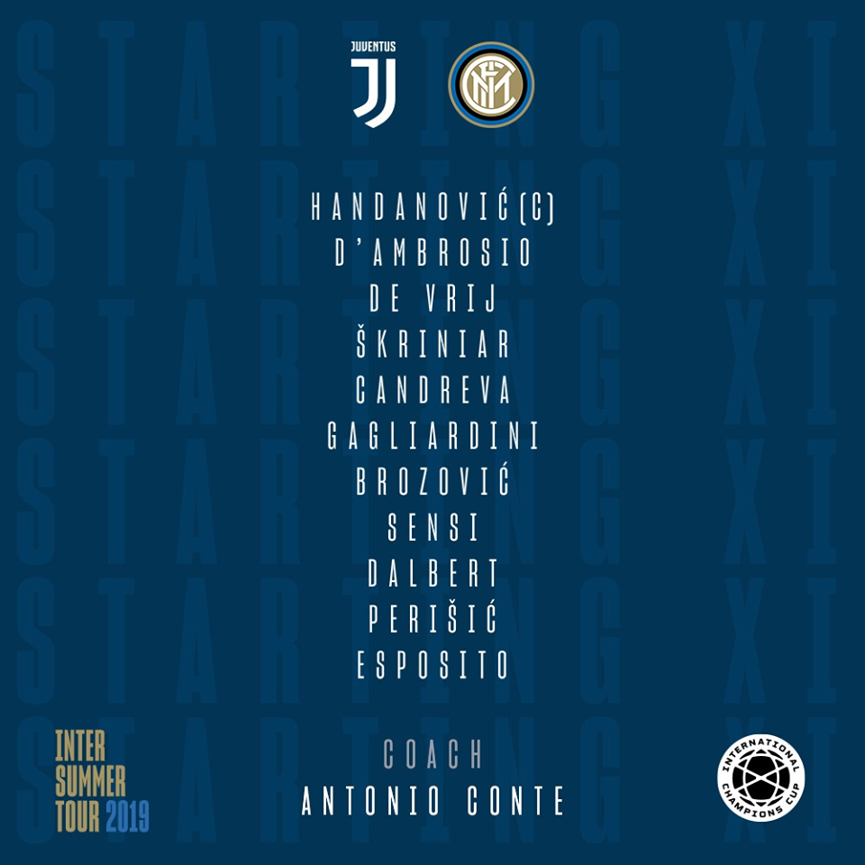 Juventus vs Inter Milan: Đội hình ra sân ở ICC 2019 – Ronaldo, De Ligt đá chinh