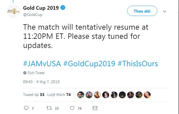 Bán kết Gold Cup 2019: Mỹ vs Jamaica có thể đá đến... 1 giờ đêm